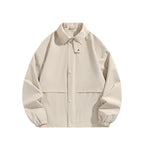 Men's Oversized Utility Jacket with Cord Collar and Snap Front Fashion Glam