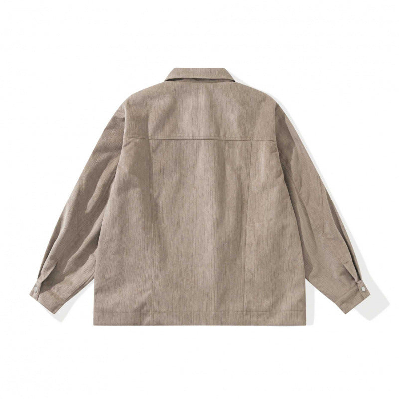 Unisex Boxy Overshirt Jacket made of fine cord structure with breast pockets and concealed zipper Fashion Glam