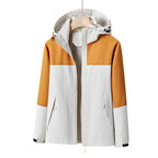 Men's Lightweight Windproof Softshell Rain Jacket with Hood and Contrast Trim Fashion Glam