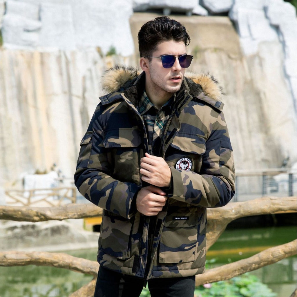 Men's insulated field parka with detachable faux fur collar and multiple pockets Fashion Glam