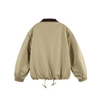 Men's Boxy Zip Transition Jacket made of durable canvas with contrasting knit collar, drawstring and flap pockets Fashion Glam