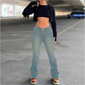 Ladies low-rise sculpting bootcut jeans with V-seam and slight stretch Fashion Glam