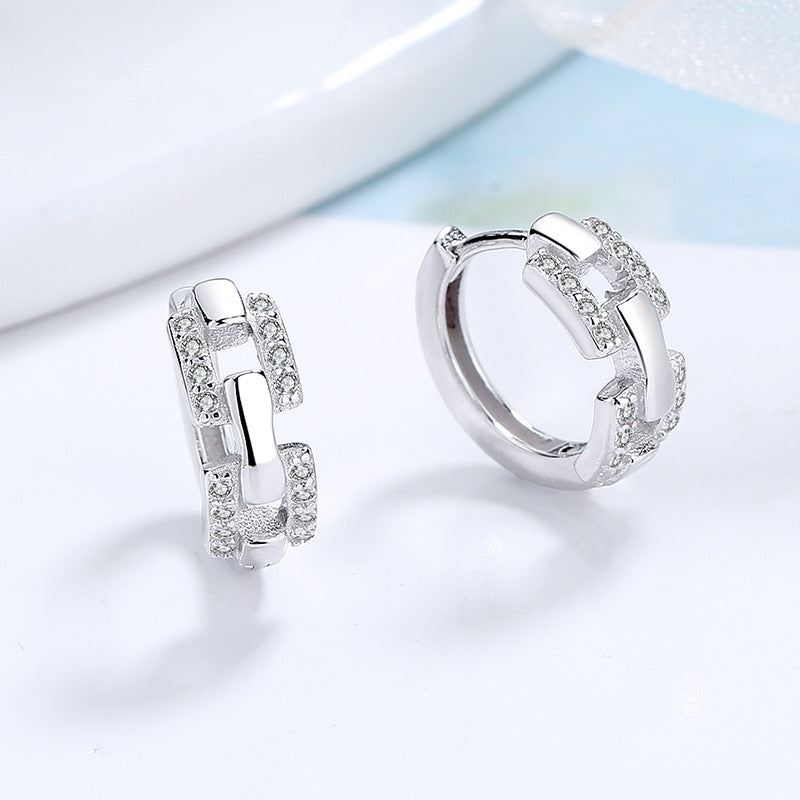 Ladies earrings with sparkling zirconia and modern design Fashion Glam