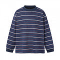 Unisex fine knit sweater in boxy cut with round neck and maritime stripes Fashion Glam