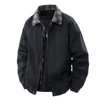 Men's Casual Overshirt Jacket with Checked Lining and Concealed Zipper Fashion Glam