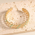 Women Open Bangle with Artistic Relief Design Fashion Glam