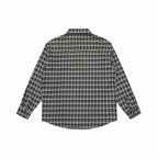 Men's Loose-Fitting Checked Flannel Shirt with Patch Chest Pocket and Rounded Hem Fashion Glam