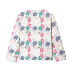 Women's Quilted Short Jacket in Patchwork Quilt Look with Button Placket and Patch Pockets Fashion Glam
