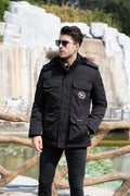 Men's insulated field parka with detachable faux fur collar and multiple pockets Fashion Glam