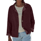 Women Lightweight and Casual Cotton Jacket with Buttoned Details Fashion Glam