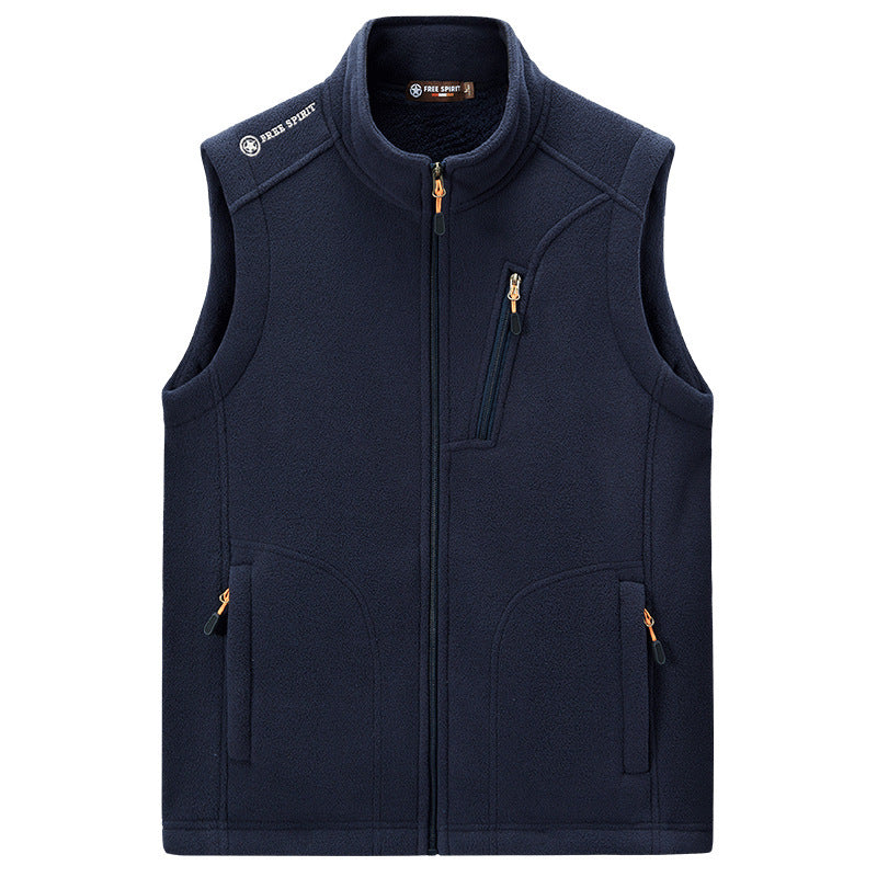 Men's fleece thermal vest with organizer chest pocket and wind-resistant structure Fashion Glam