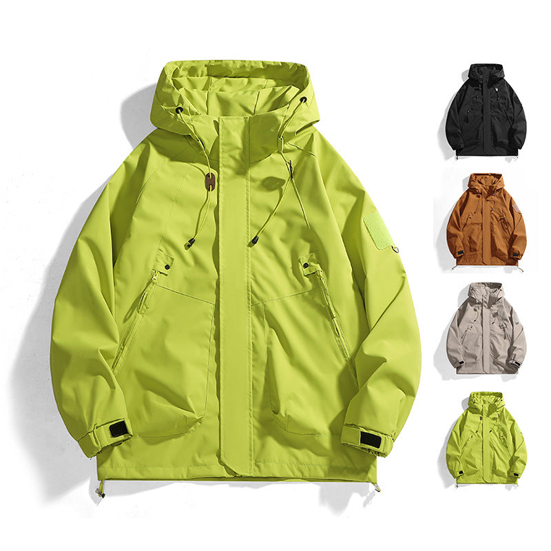 Women's waterproof outdoor jacket with adjustable hood and breathable inserts Fashion Glam