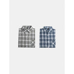 Unisex Oversize-checkered Flannel shirt with rounded hem and diagonal chest pocket Fashion Glam