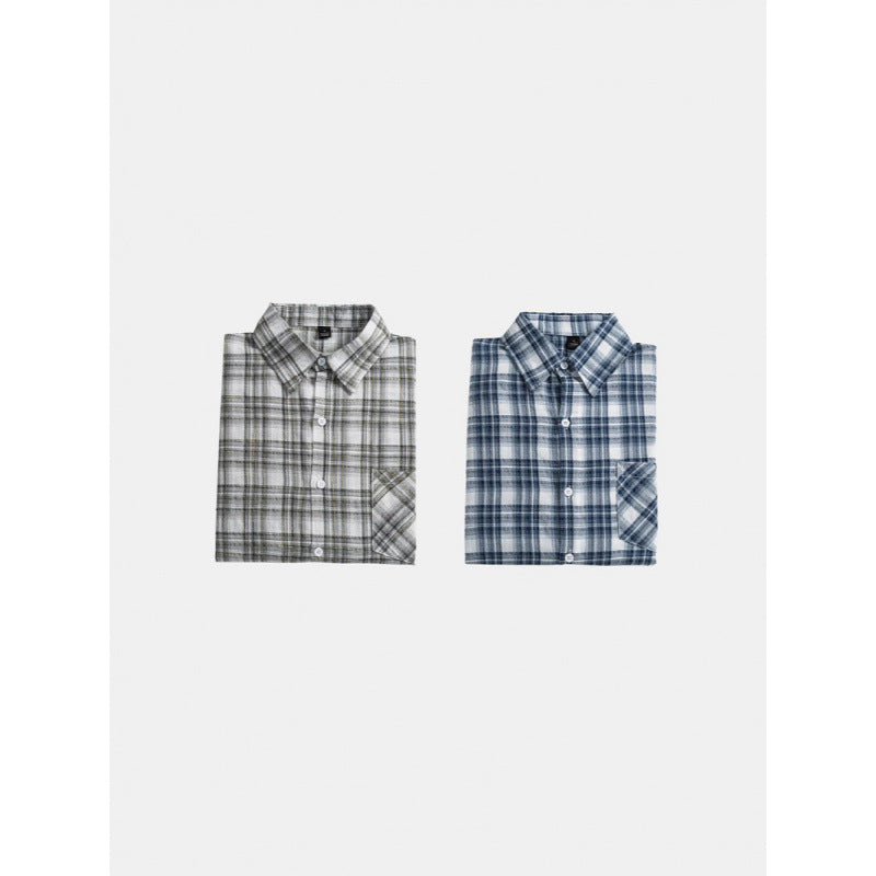Unisex Oversize-checkered Flannel shirt with rounded hem and diagonal chest pocket Fashion Glam