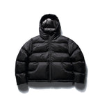 Unisex Short Boxy Puffer Jacket with Volume Hood, Water-Repellent Shell and Thermal Down Filling Fashion Glam