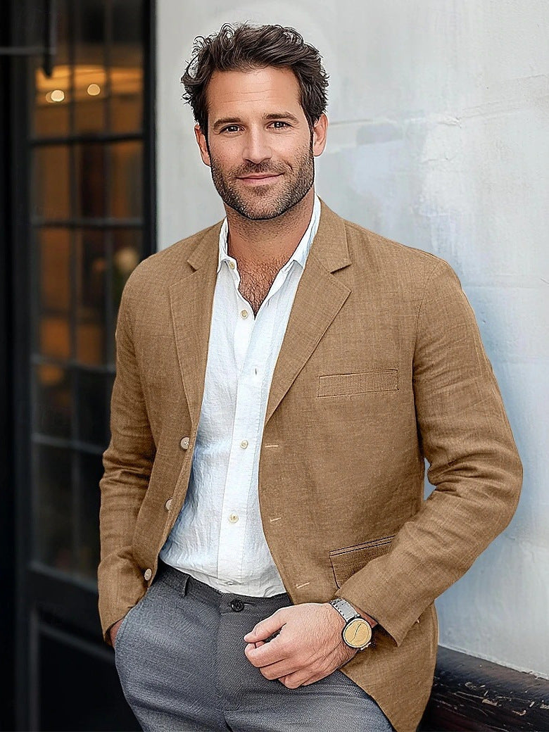 Men's Casual Linen Blazer Fashion Glam