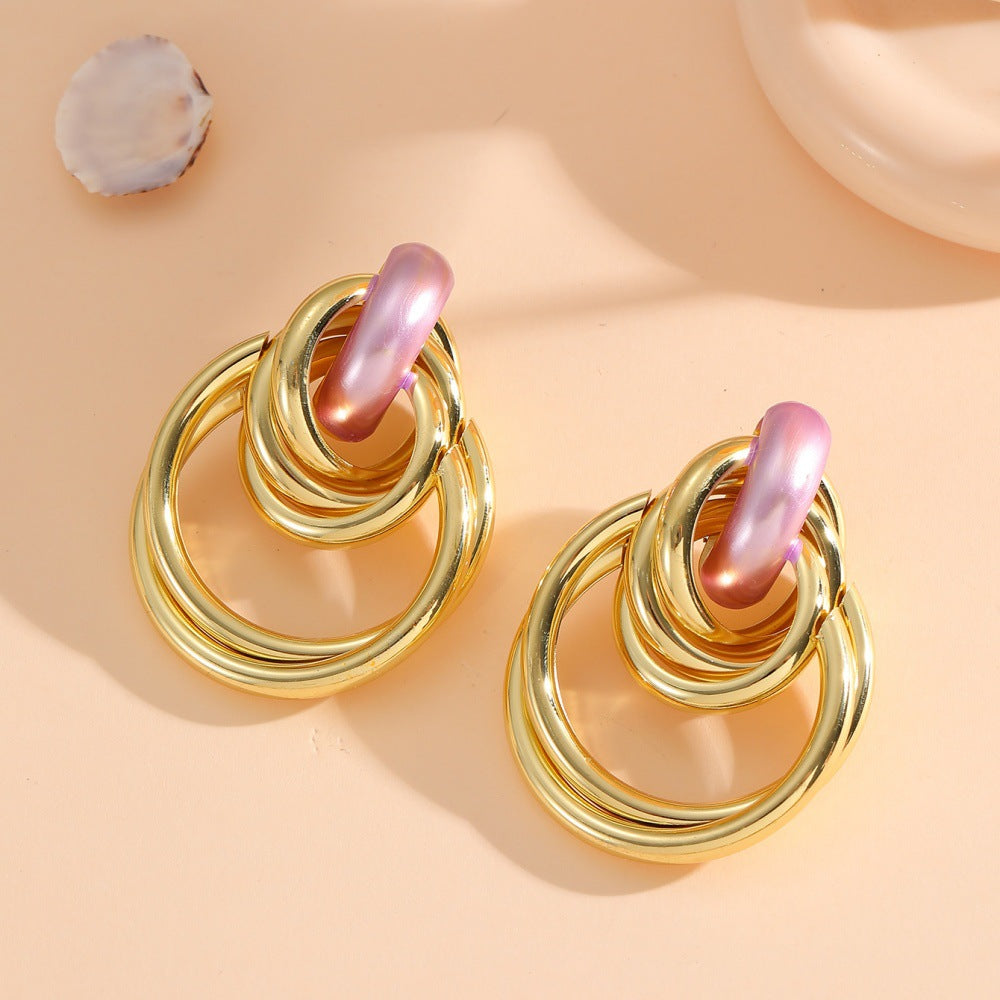 Women's Hanging Earrings with Elegant, Sculptural Design Fashion Glam