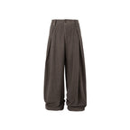 Women's Wide Palazzo Pants with High Waist, Pleats and Turned Hem Fashion Glam