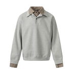 Men's sweatshirt with integrated shirt collar and layering look Fashion Glam