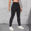 Women's High-Waist Stretch-Jeggings in Denim Look with Pearl Scatter Fashion Glam