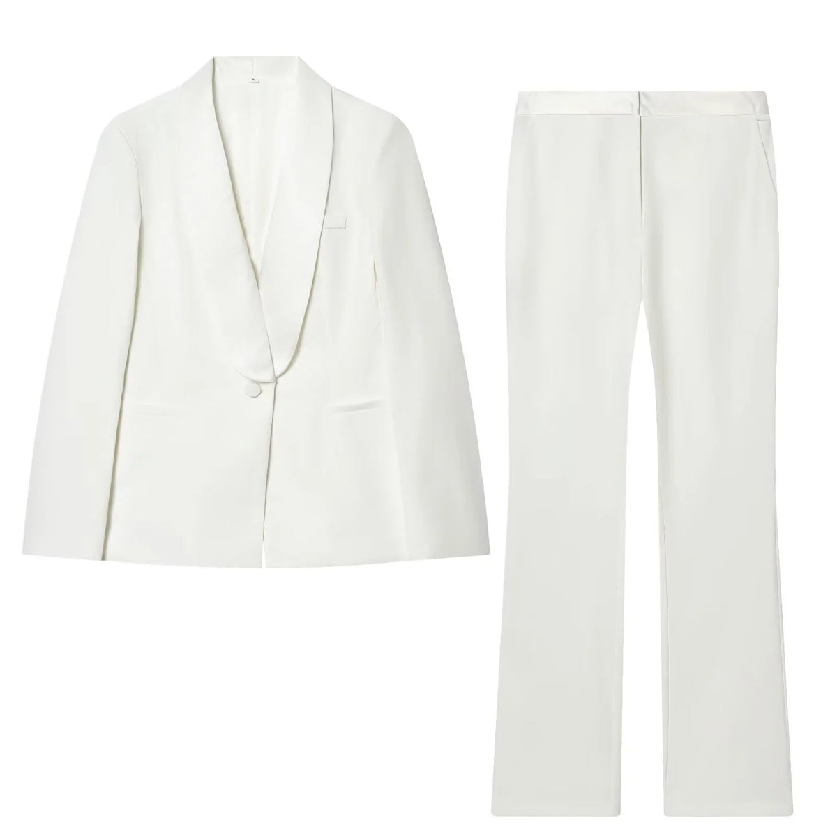 Women's Smoking Blazer with Shawl Collar and One-Button Closure Fashion Glam