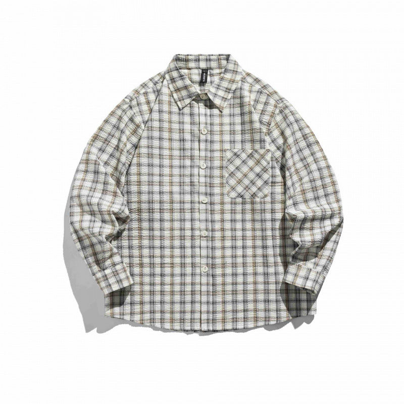 Unisex Checkered Overshirt made of lightweight Flannel in Relaxed-Boxy-Fit with chest patch pocket Fashion Glam