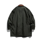 Men's Waxed Coated Outdoor Coat with Cord Collar Fashion Glam