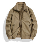 Men's cotton canvas blouson with ribbed cuffs and stand-up collar Fashion Glam