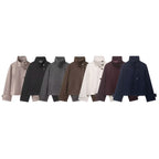 Women's Short Boxy Wool Coat with Asymmetrical Button Placket and Stand-up Collar Fashion Glam