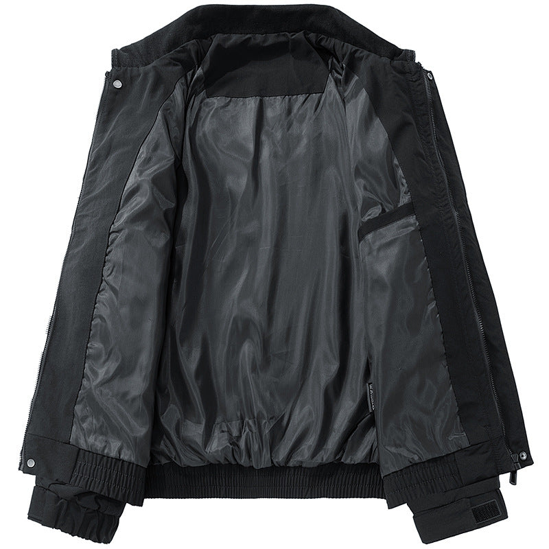 Men's Oversized Utility Blouson with Cord Collar, Flap Pockets and Elastic Hem Fashion Glam