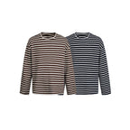 Unisex Maritime Striped Knit Shirt with Loose Fit and Round Neck Fashion Glam