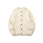 Unisex Chunky Knitted Shirt Jacket with Kent Collar, Button Placket and Patch Pockets Fashion Glam