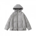 Unisex Short-cut thermal insulating puffer jacket with adjustable hood and two-way zipper Fashion Glam