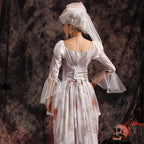 Men's Creepy Ghost Costume with Stylish Hat and Torn Details Fashion Glam