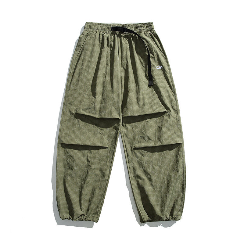 Unisex Lightweight Ripstop Cargo Pants with Multiple Flap Pockets and Elastic Hem Fashion Glam
