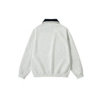 Unisex Oversize Half-zip Sweatshirt with contrasting Kent collar, kangaroo pocket, and ribbed cuffs Fashion Glam