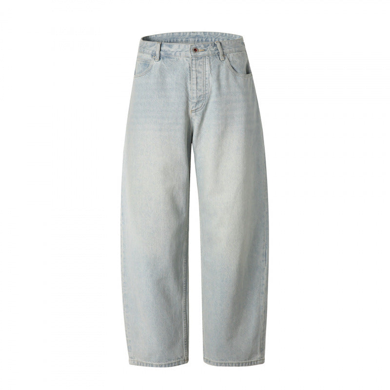 Women's Relaxed Fit Straight-Leg Denim Pants with High Waist and Soft Stonewash Details Fashion Glam