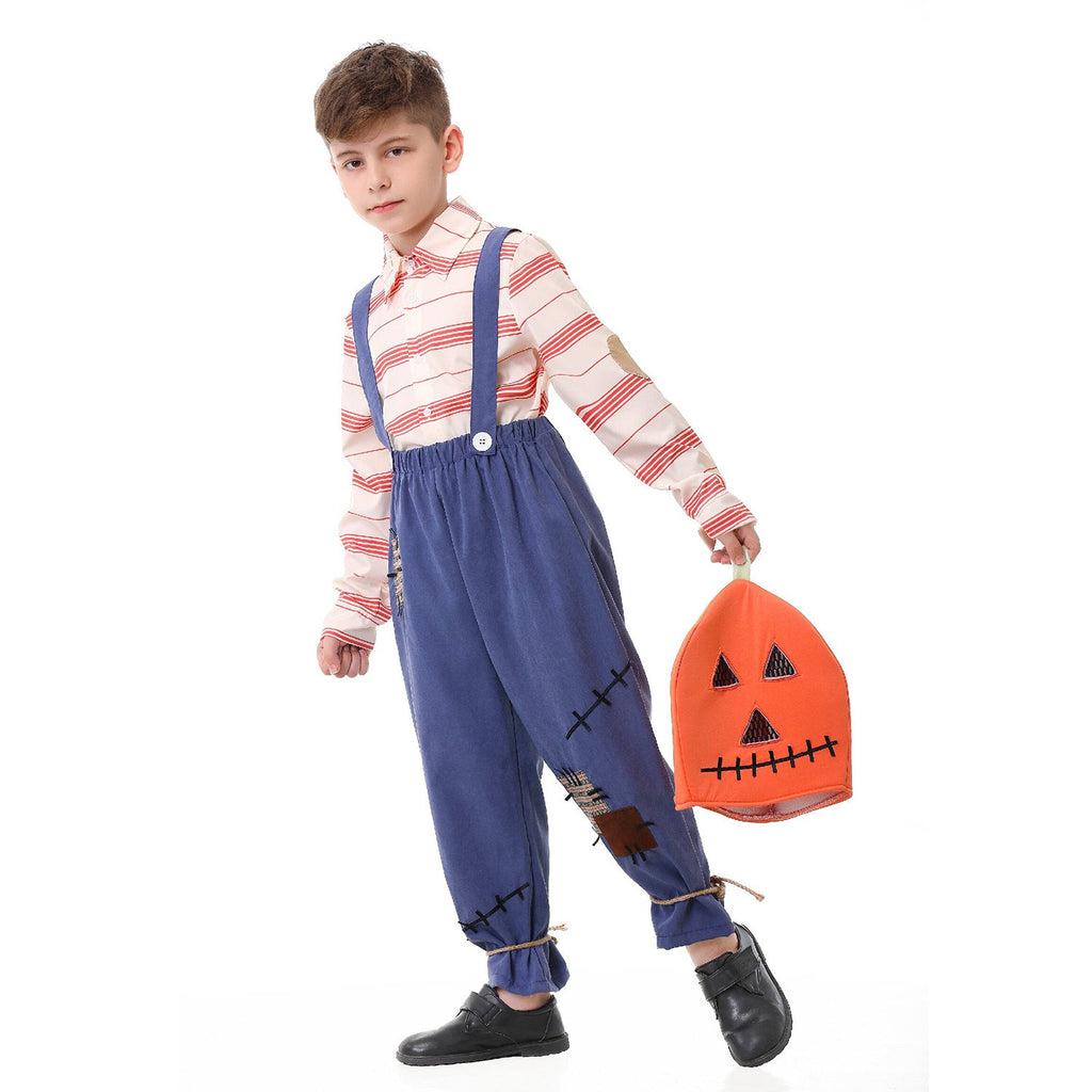 Children's Costume as Pumpkin Farmer Fashion Glam