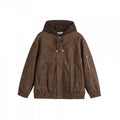 Unisex Oversize Hoodie Bomber Jacket in Velour Look with Hood, Arm Pocket and Elastic Hem Fashion Glam