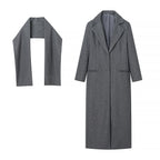Ladies Longline Wool Cape Coat with Shawl Collar and Boxy Silhouette Fashion Glam