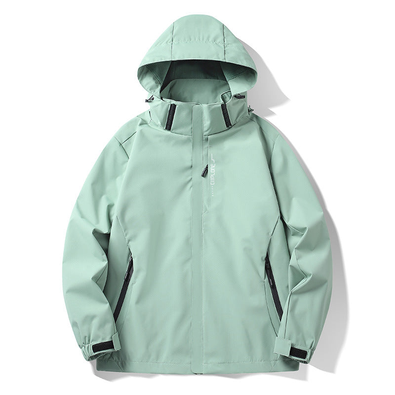 Men's waterproof and windproof technical hooded outdoor jacket with welded seams and breathable lining Fashion Glam