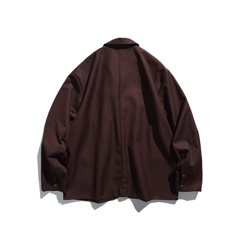 Men's Oversize Blazer in Boxy Cut with Flap Pockets and Light Padding Fashion Glam