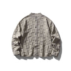 Unisex Structured Boxy Cardigan with Check Pattern Fashion Glam