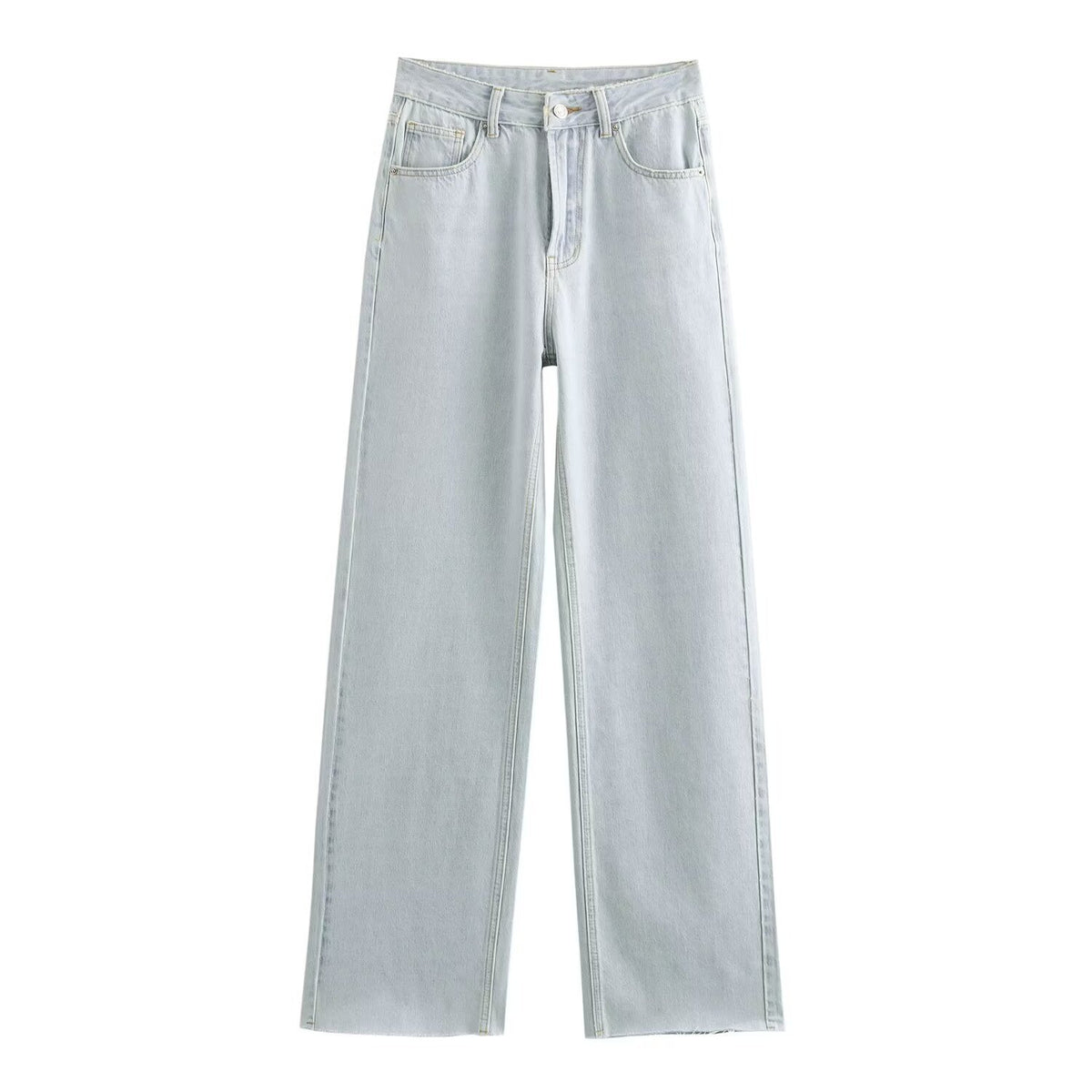 Women's high-waisted wide-leg jeans with wide leg and vintage wash Fashion Glam