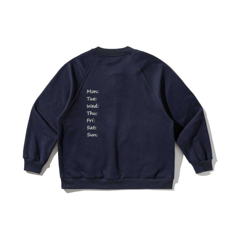 Unisex Oversize Sweatshirt with Henley placket, raglan sleeves and round hand pockets Fashion Glam
