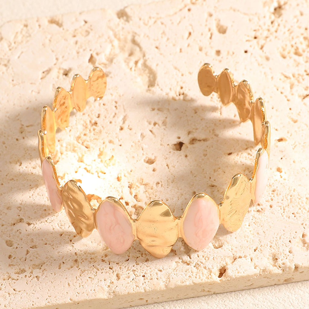 Ladies Open Bangle made of noble metal with elegant motif Fashion Glam