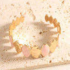 Ladies Open Bangle made of noble metal with elegant motif Fashion Glam
