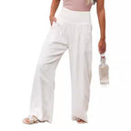 Airy women's pants with elastic waistband and wide-cut legs – Fashion Glam