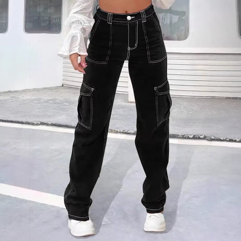 Women’s cargo pants with wide leg, high waist and utility pockets Fashion Glam