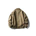 Unisex Short Boxy Denim Blouson Jacket with Zipper, Shirt Collar and Elastic Hem Fashion Glam